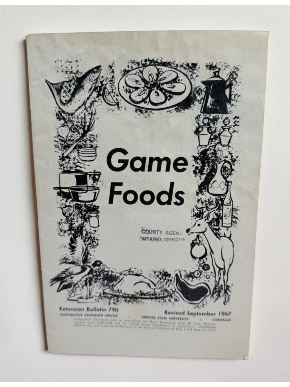 Game Foods Extension Bulletin Oregon State University 1967 Vintage Brochure